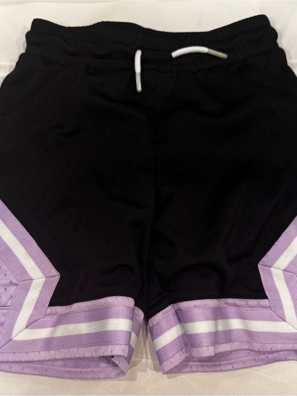 Jordan Black Shorts with Purple and White Trim - Kids